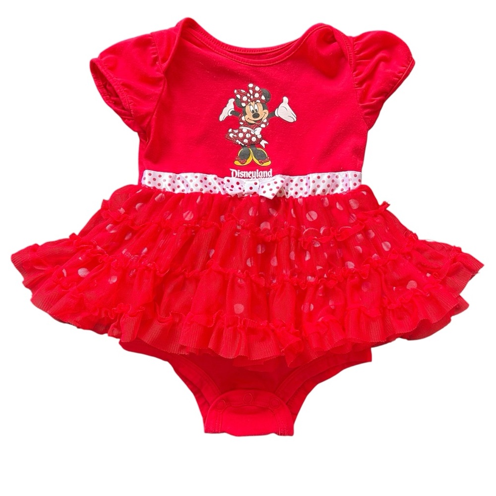 Disney Parks Authentic Minnie Mouse Bodysuit Tutu Dress Red Size 12 Months
